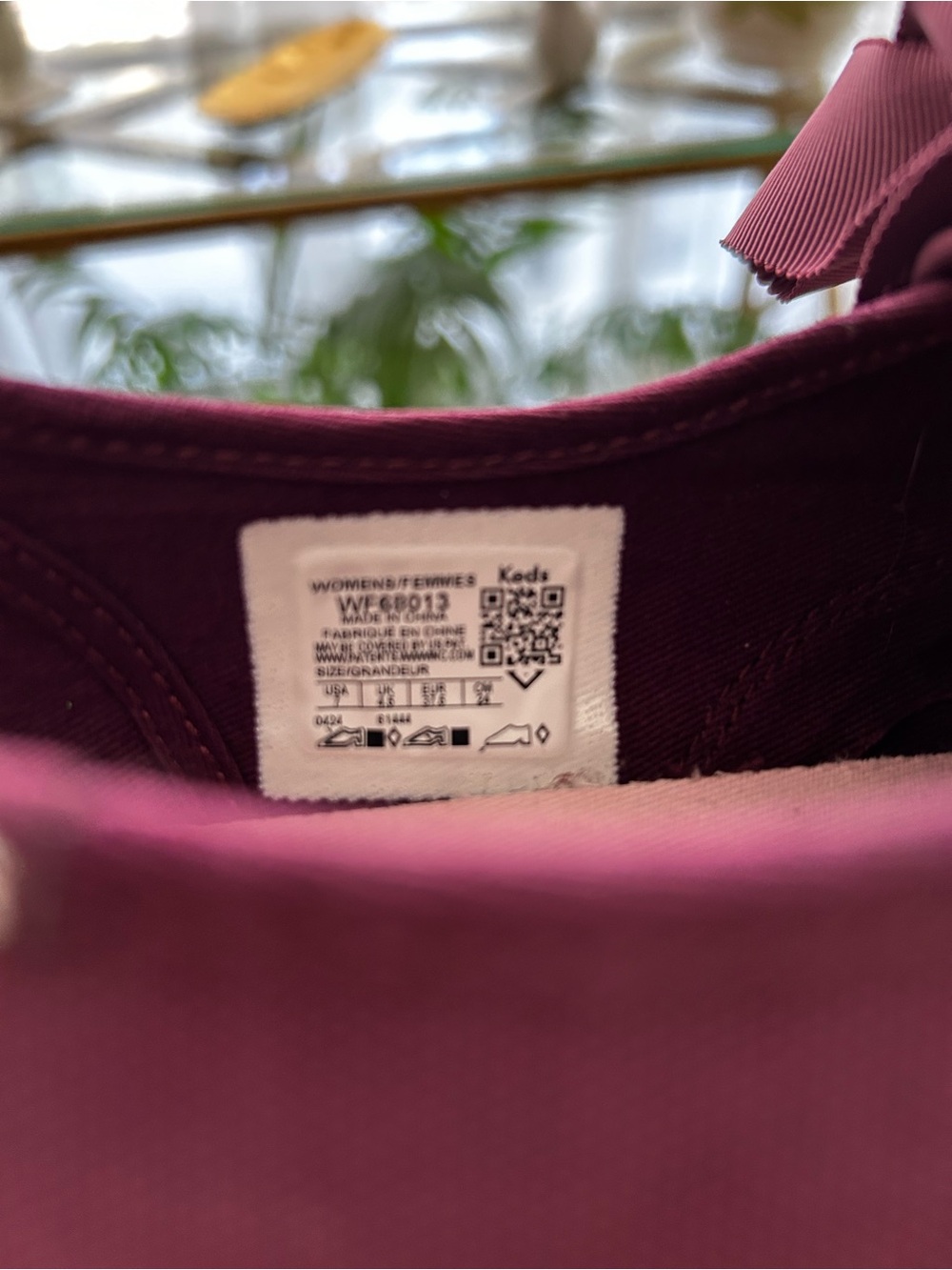 Keds Women's Sneakers in Plum with Ribbon Laces - Picture 4 of 4